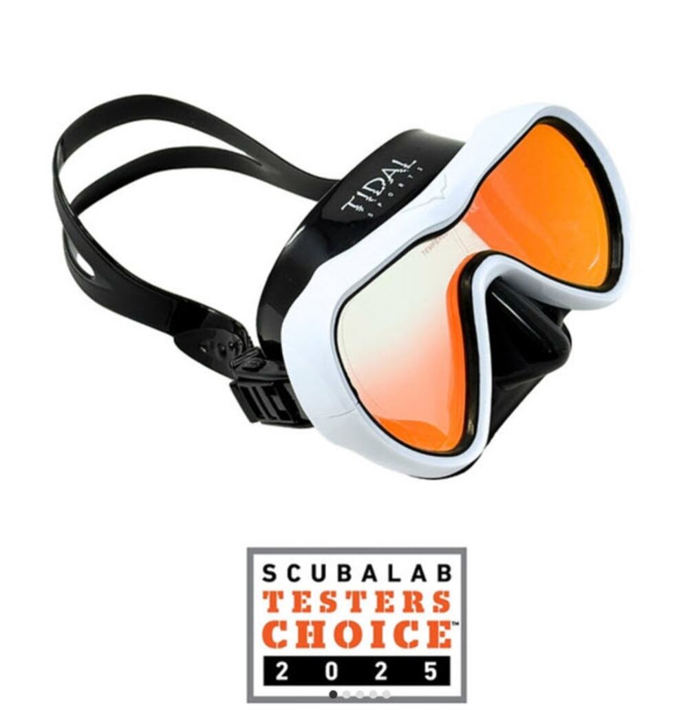 Tidal Sports Tinted Single Lens Tidal Mask with Advanced Anti-Fog White Black